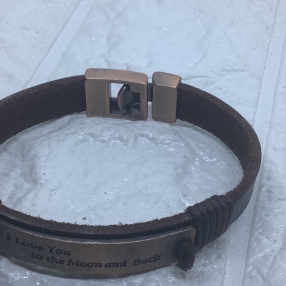 Stainless Steel Leather Bracelet Men's Leather Rope Wrist Bracelet - Picture 3 of 6